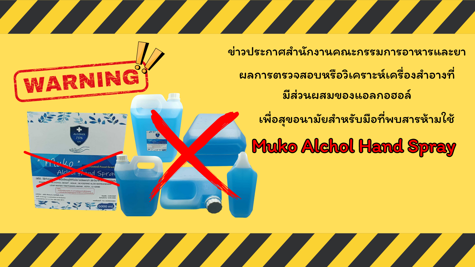 ข่าวประกาศสำนักงานคณะกรรมการอาหารและยา เรื่อง ผลการตรวจสอบหรือวิเคราะห์เครื่องสำ...