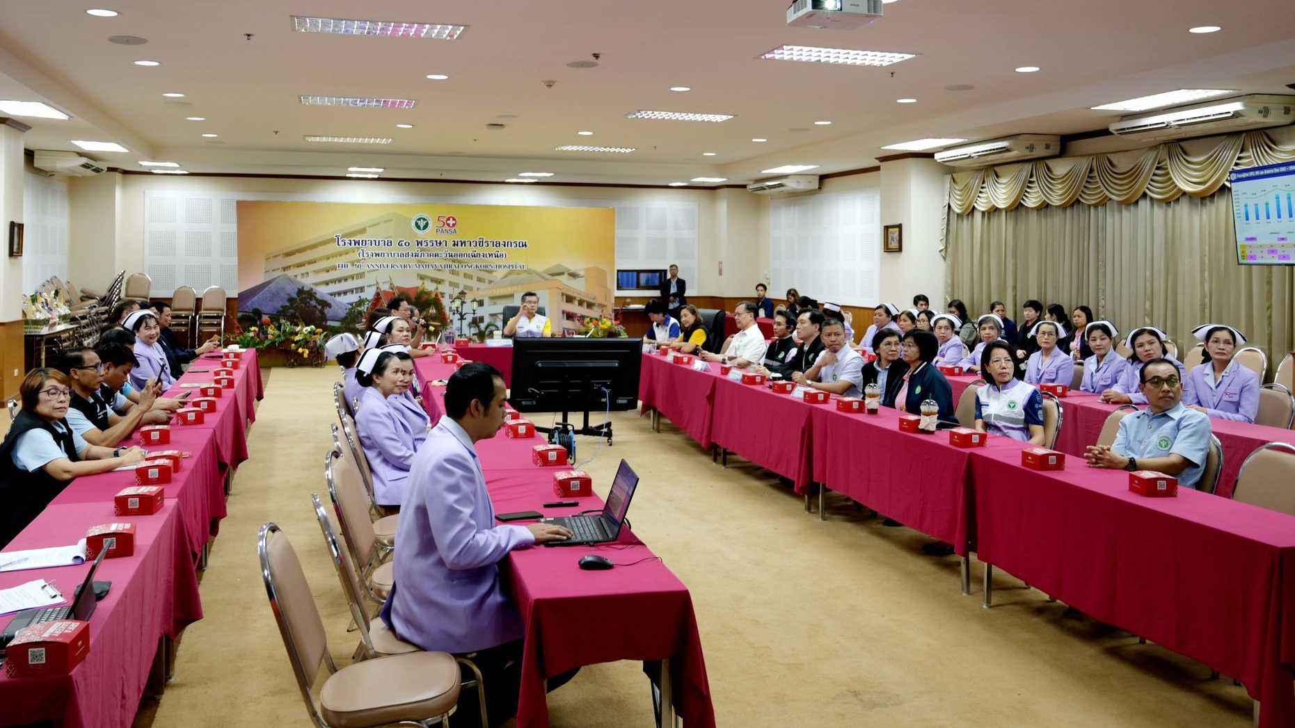 นพ.สสจ.อุบลฯ ร่วมลงพื้นที่ตรวจเยี่ยมการเตรียมความพร้อมช่วงเทศกาลปีใหม่ 2568 และมาตรการรักษาความปลอดภัย กรณีเหตุรุนแรงในโรงพยาบาล/ห้องฉุกเฉิน โรงพยาบาล 50 พรรษา มหาวชิราลงกรณ จังหวัดอุบลราชธานี 