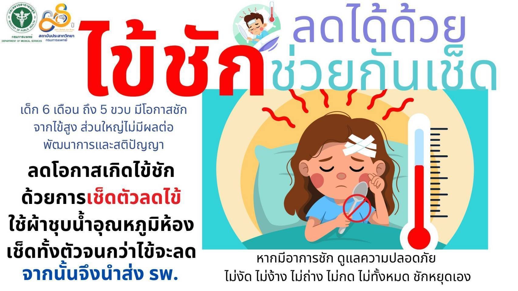 กรมการแพทย์แนะผู้ปกครอง เช็ดตัวลดไข้ในลูกน้อย ลดไข้ชัก