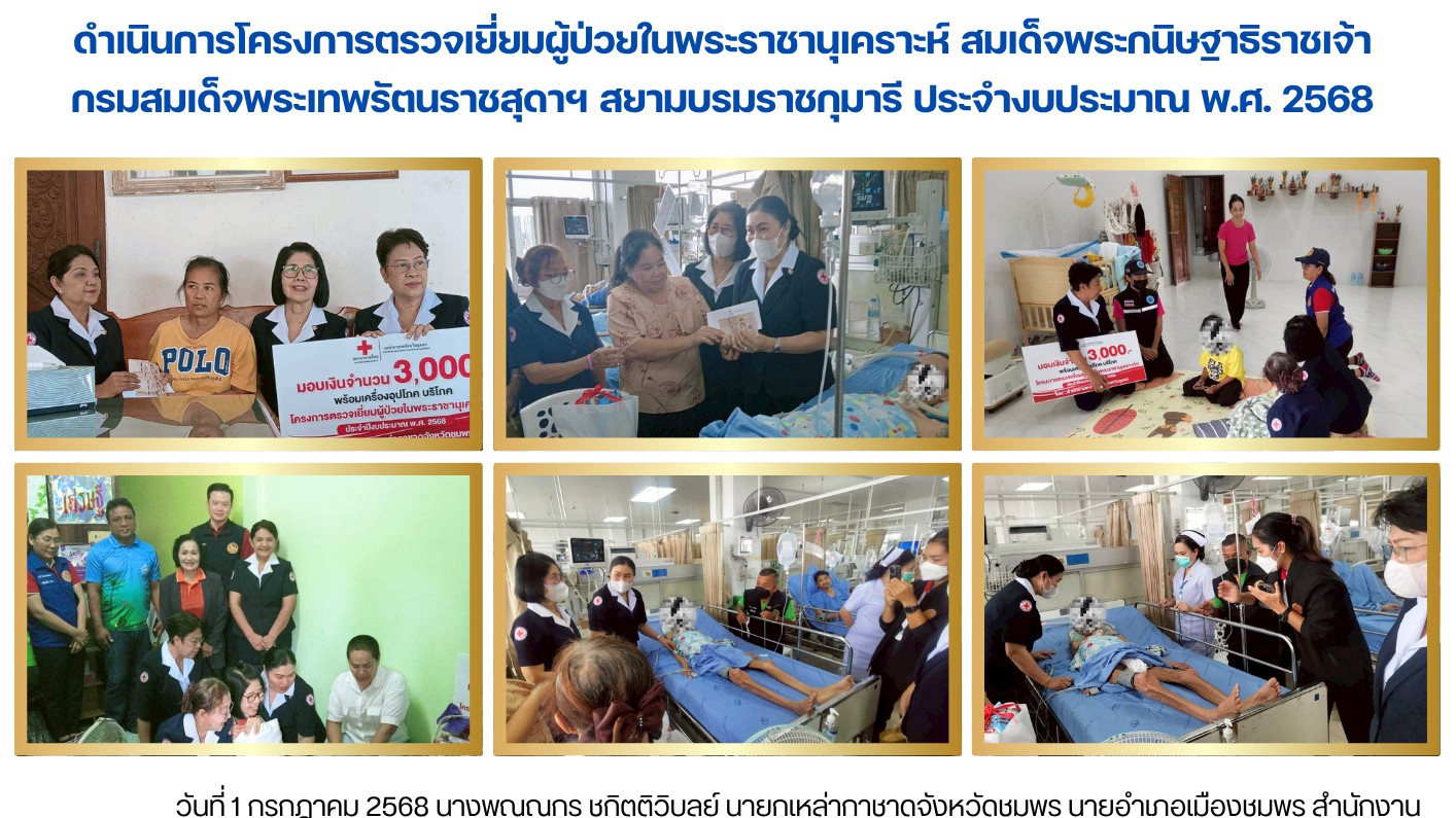 ดำเนินการโครงการตรวจเยี่ยมผู้ป่วยในพระราชานุเคราะห์ สมเด็จพระกนิษฐาธิราชเจ้า  กรมสมเด็จพระเทพรัตนราชสุดาฯ สยามบรมราชกุมารี ประจำงบประมาณ พ.ศ. 2568