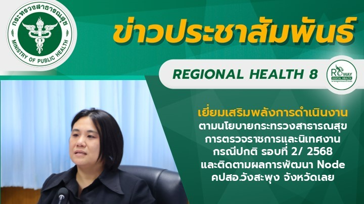 เยี่ยมเสริมพลังการดำเนินงานตามนโยบายกระทรวงสาธารณสุขการตรวจราชการและนิเทศงานกรณีปกติ รอบที่ 2/ 2568 และติดตามผลการพัฒนา Node คปสอ.วังสะพุง จังหวัดเลย