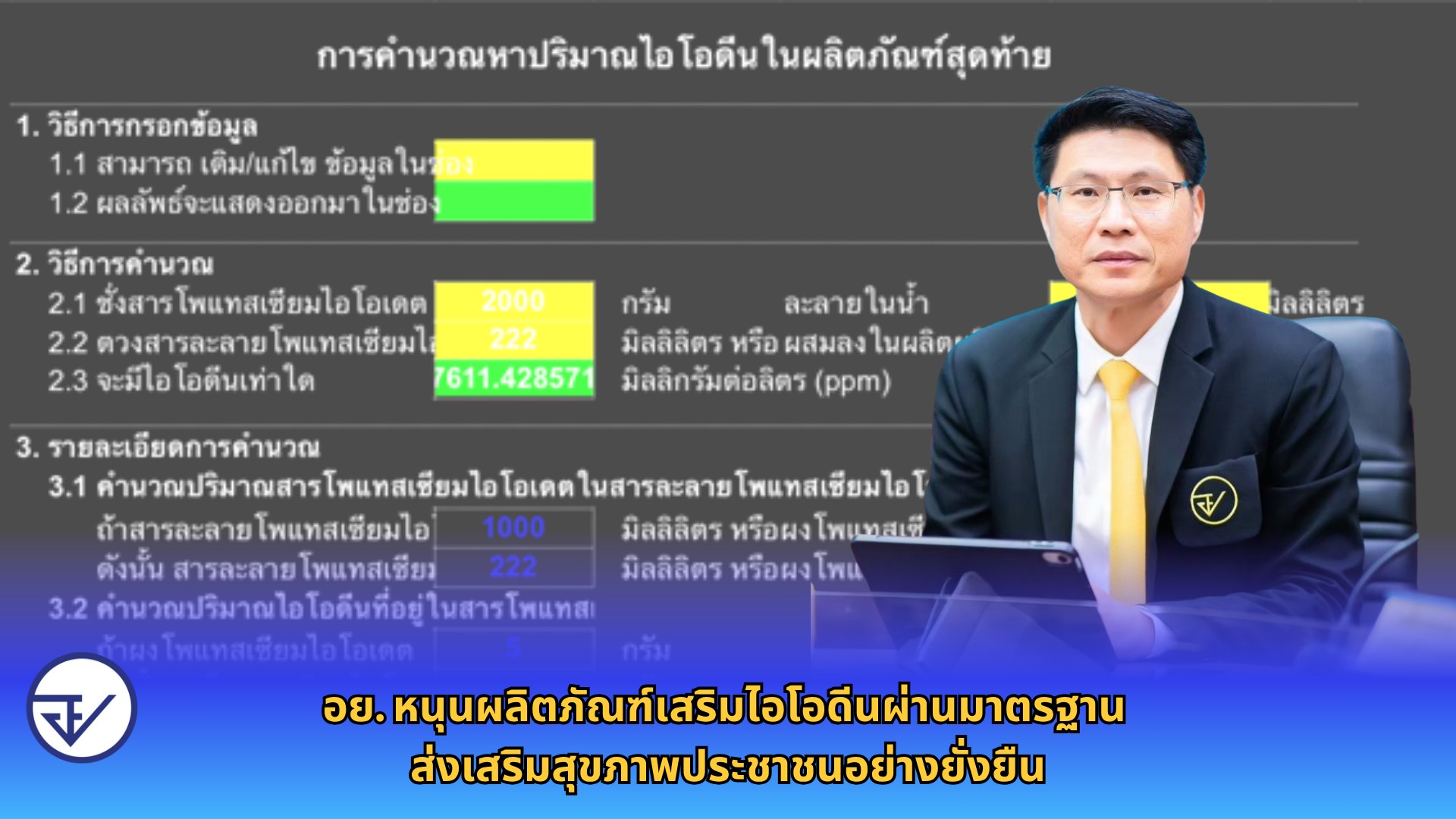 อย. หนุนผลิตภัณฑ์เสริมไอโอดีนผ่านมาตรฐาน ส่งเสริมสุขภาพประชาชนอย่างยั่งยืน