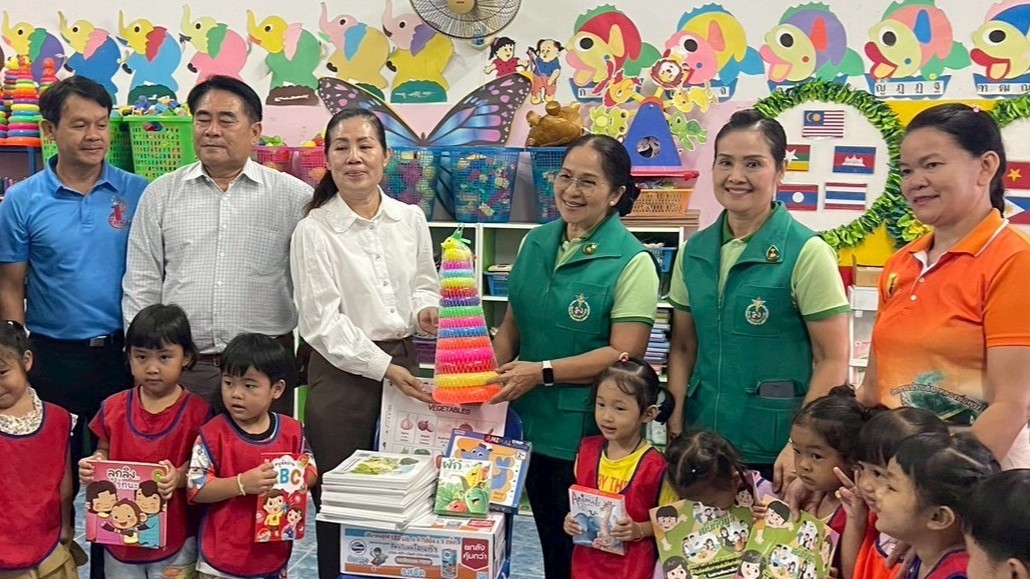 มสส.หนองคาย ลงพื้นที่่เยี่ยมเสริมพลังส่งเสริมพัฒนาการเด็ก ปี 2568 ณ ศูนย์พัฒนาเด็กเล็ก อบต.หินโงม