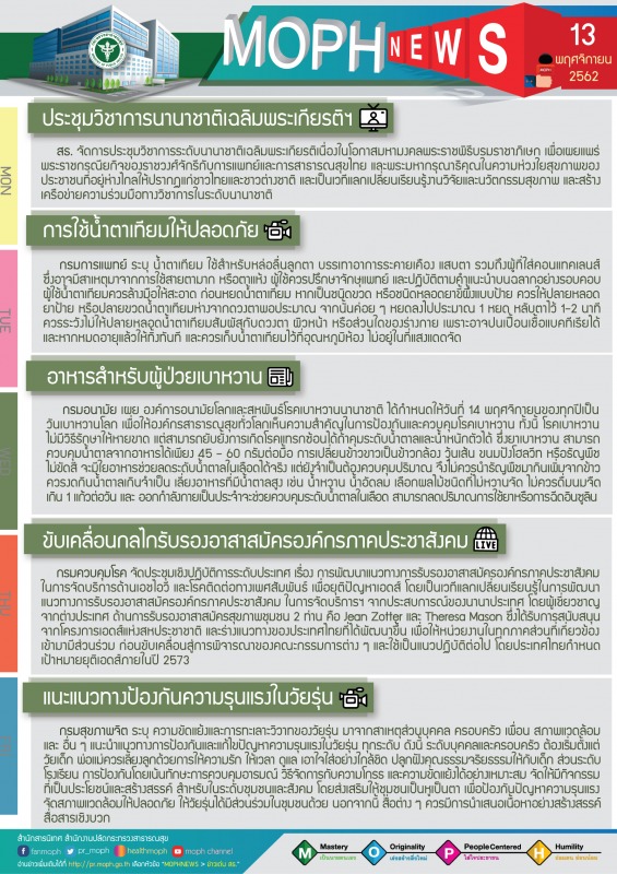 MOPH NEWS 13 พฤศจิกายน 2562