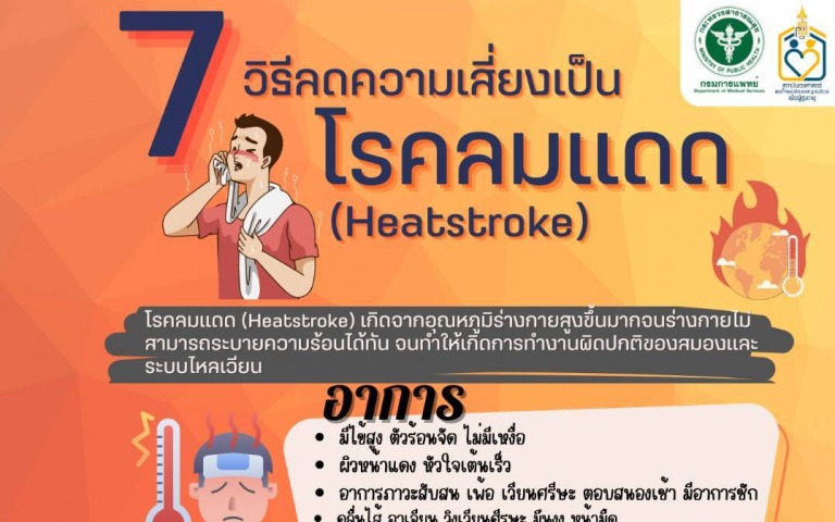 กรมการแพทย์แนะนำ 7 วิธีลดความเสี่ยงเป็นโรคลมแดด (Heatstroke) ผู้สูงอายุ