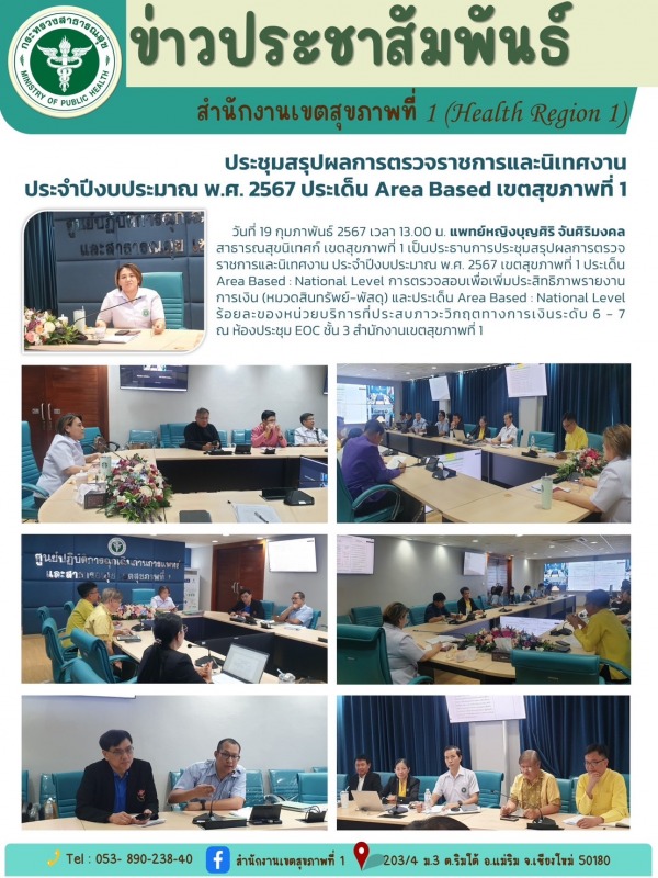 ประชุมสรุปผลการตรวจราชการและนิเทศงานประจำปีงบประมาณ  2567 ปกติรอบที่ 1ประเด็น Ar...